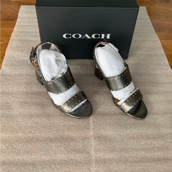 Coach Metallic Studded Block Heels - Picture 14 of 15